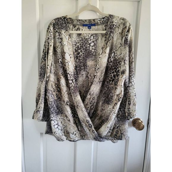 Apt. 9 Tops - Apt 9 Snake Print Bishop sleeve blouse XXL #4
